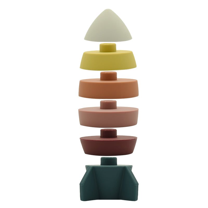 Stapelturm | Rakete| Silikon | Kinder | Spielzeug