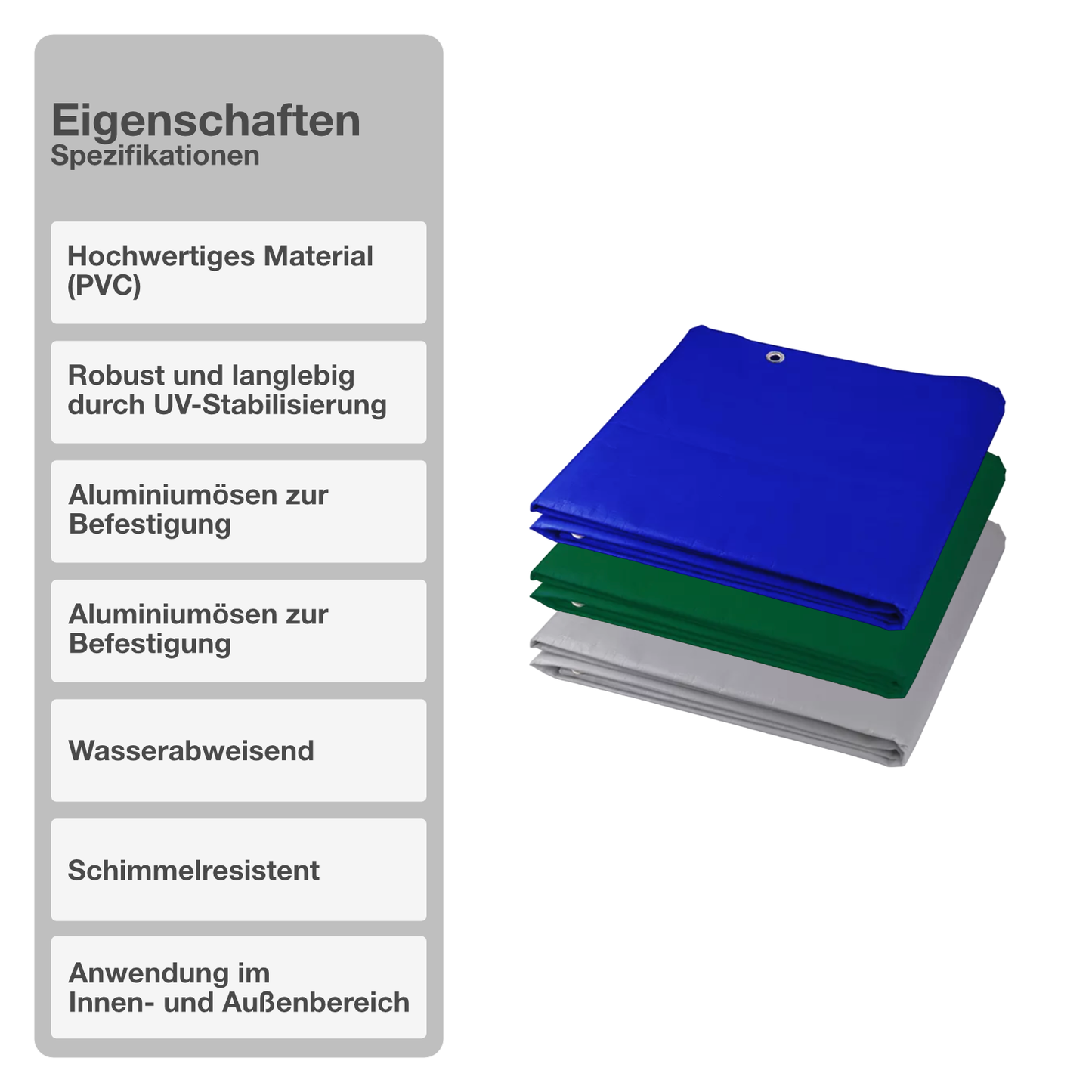 STADO® | Abdeckplane | Polyethylen | Grau | 650 g/m2 | 4x5m | Gewebeplane | Schutz