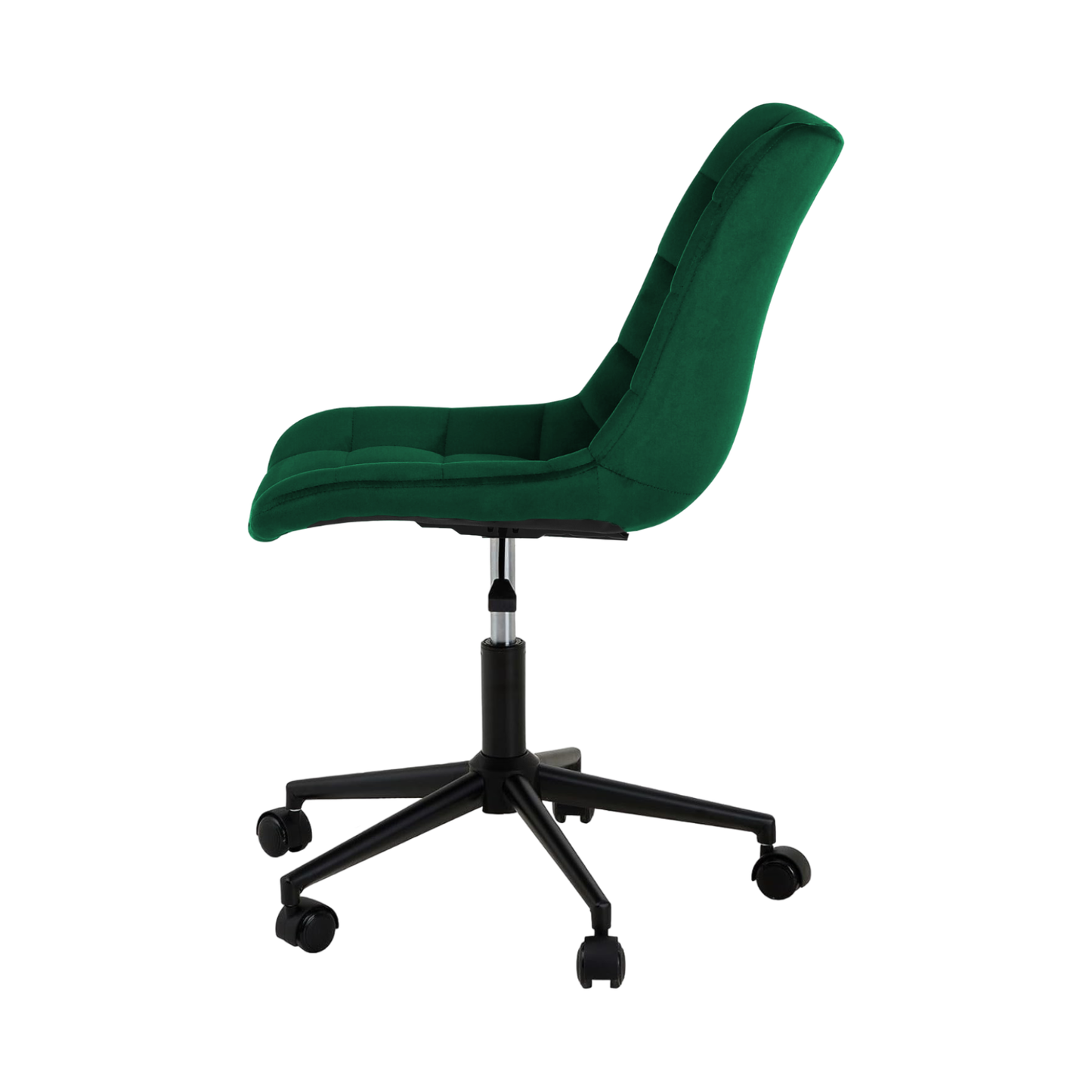 Bürostuhl | Samtbezug | Dunkelgrün | 53x60cm | Rollen | Schreibtischstuhl