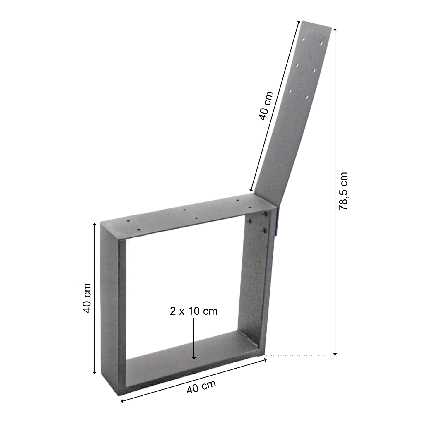 Bankgestell | Abnehmbare Rückenlehne | Stahl | Anthrazit | 40x78,5cm | Kufen