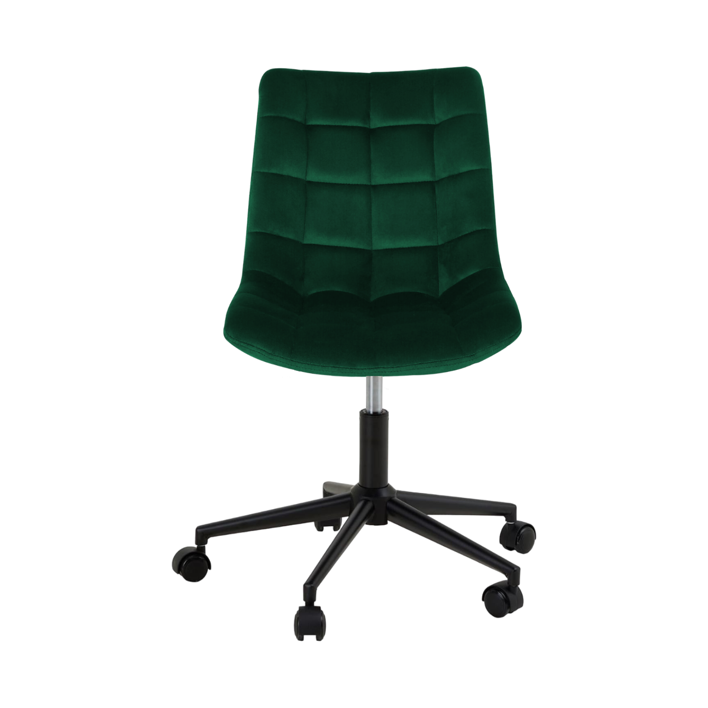 Bürostuhl | Samtbezug | Dunkelgrün | 53x60cm | Rollen | Schreibtischstuhl