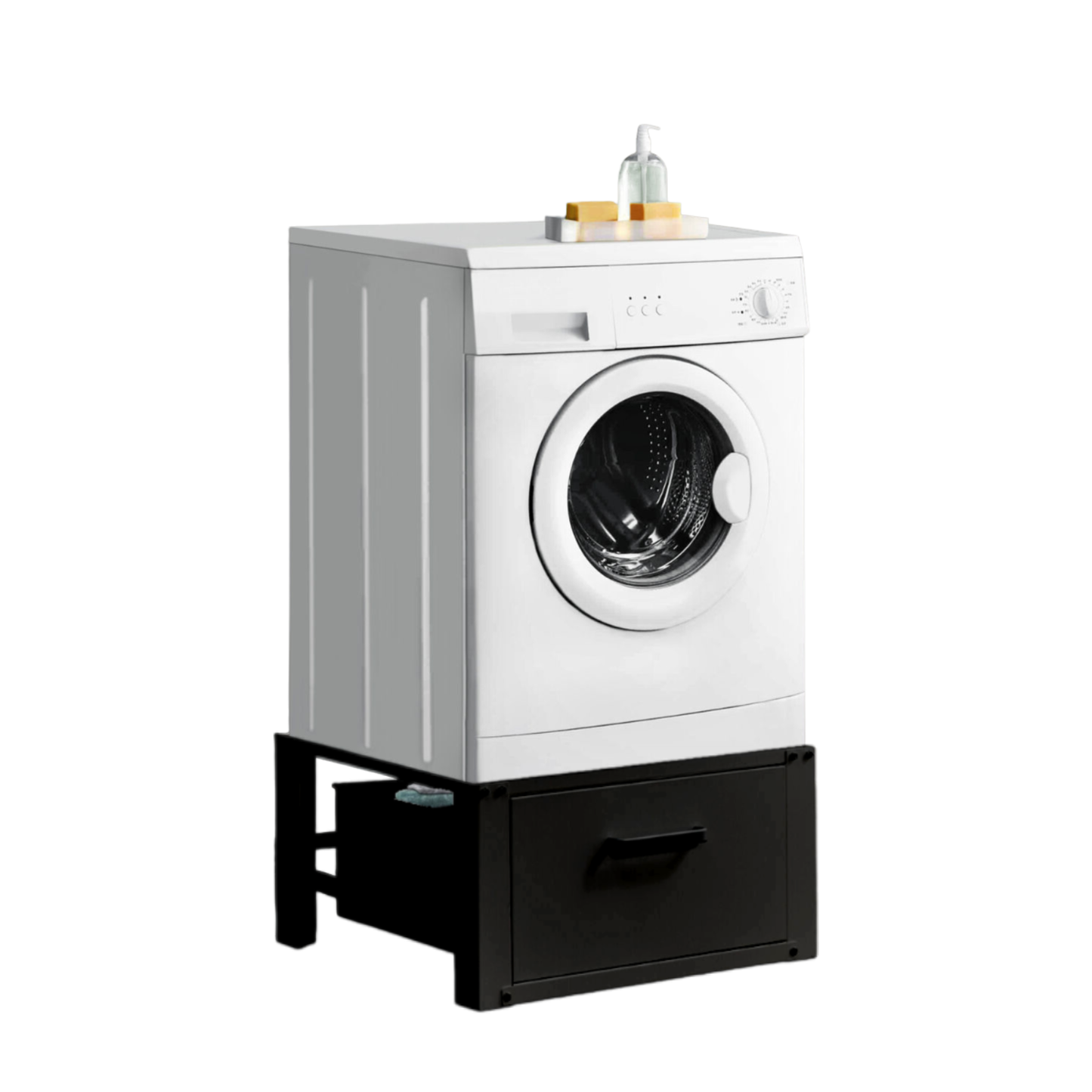 STADO® | Untergestell für Waschmaschine | Ausziehbar | Schwarz | Schublade | Trockner