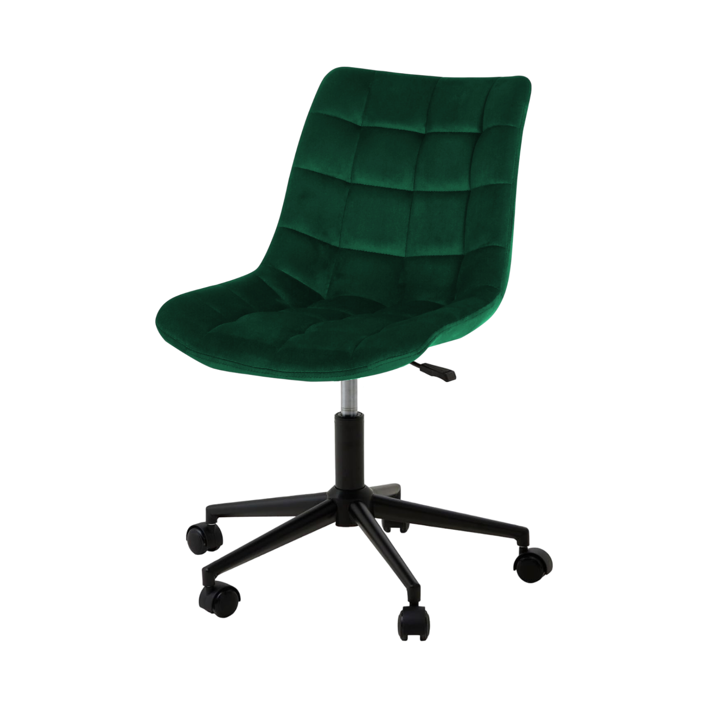 Bürostuhl | Samtbezug | Dunkelgrün | 53x60cm | Rollen | Schreibtischstuhl