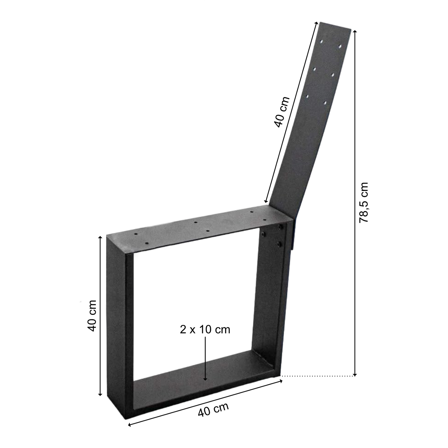 Bankgestell | Abnehmbare Rückenlehne | Stahl | Schwarz | 40x78,5cm | Kufen