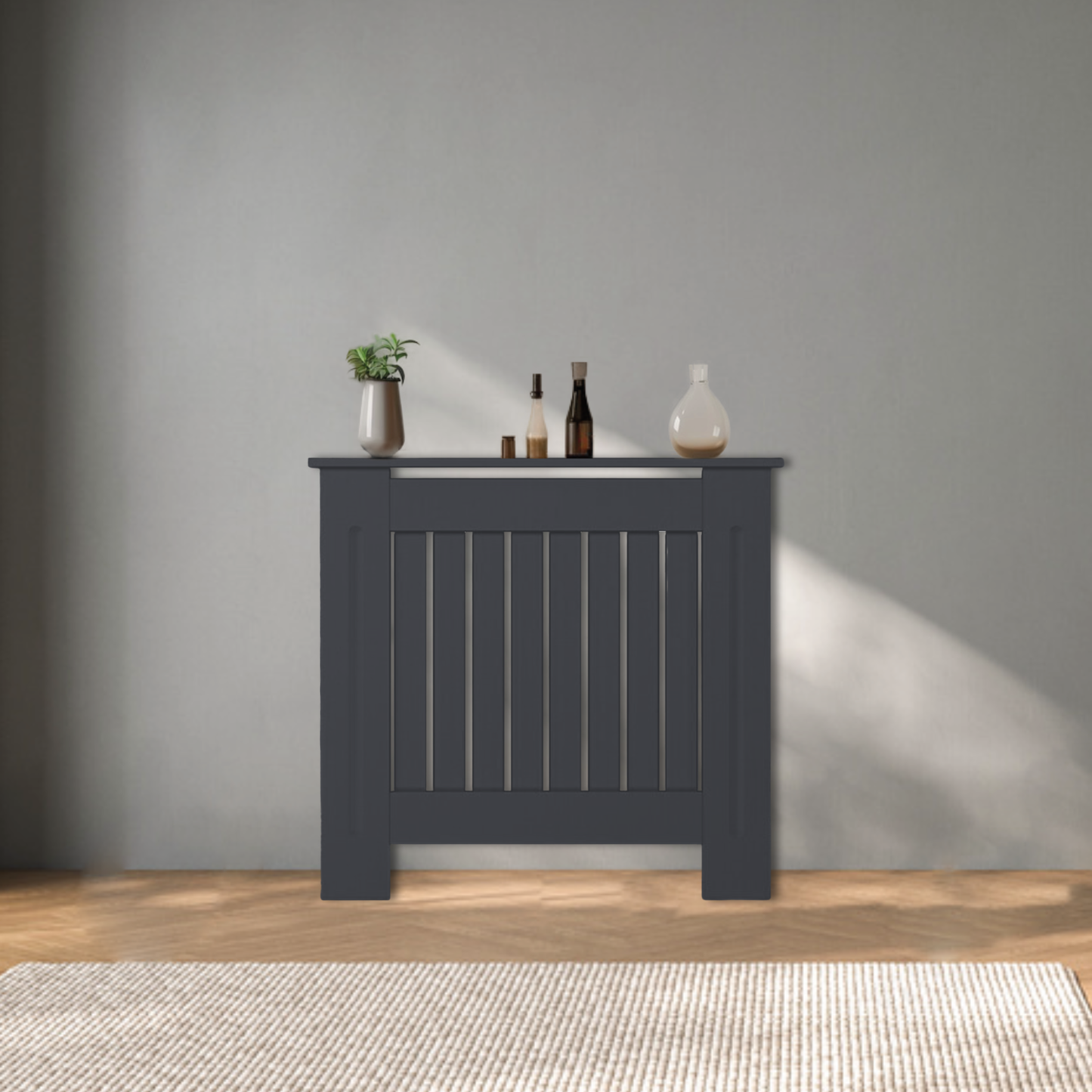 Heizungsverkleidung | MDF | Holz | Anthrazit | 78x82cm | Cover | Abdeckung