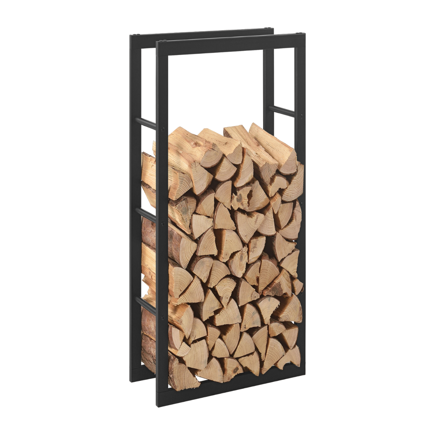 STADO® | Kaminholzregal | Stahl | Schwarz | 60x150x25cm | Feuerholzregal | Brennholz
