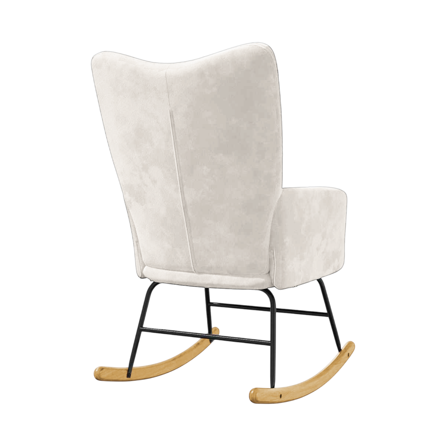 Schaukelstuhl mit Armlehne | Polyester | Frottee-Optik | Beige