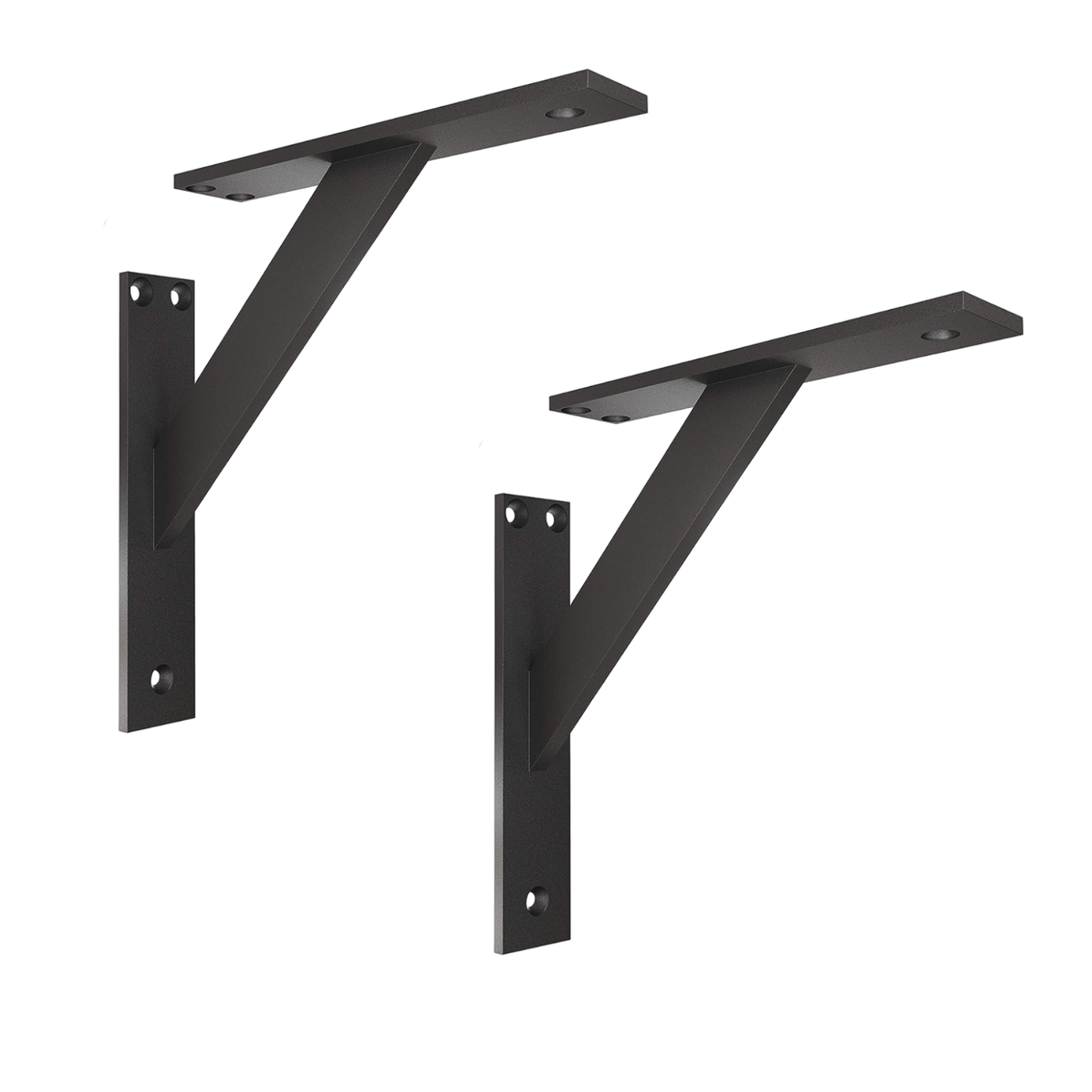 Wandkonsole | 2 Stück | Aluminium | Schwarz | 180x180mm | Halterung | Regal