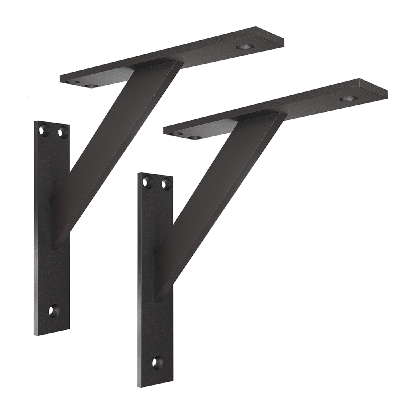 Wandkonsole | 2 Stück | Aluminium | Schwarz | 240x240mm | Halterung | Regal