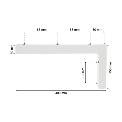Wandkonsole | 2 Stück | Weiß | 400x150mm | Konsolenträger | Wandhalterung | L-Form