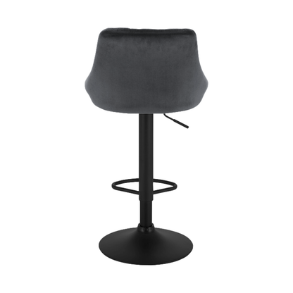 Barhocker | 2 Stück | Samtbezug | Dunkelgrau | Drehbar | Höhenverstellbar