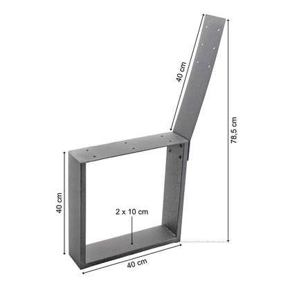 Bankgestell | Abnehmbare Rückenlehne | Stahl | Anthrazit | 40x78,5cm | Kufen