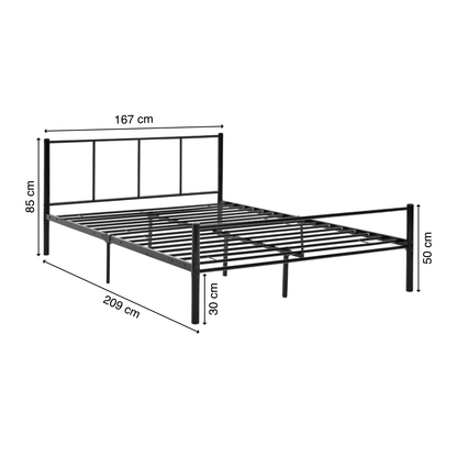 Bettgestell | Lattenrost | Schwarz | 160x200cm | Metallgestell | Bettrahmen