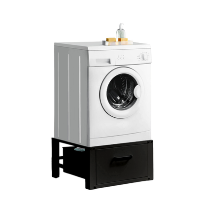 STADO® | Untergestell für Waschmaschine | Ausziehbar | Schwarz | Schublade | Trockner