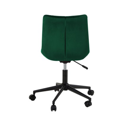 Bürostuhl | Samtbezug | Dunkelgrün | 53x60cm | Rollen | Schreibtischstuhl
