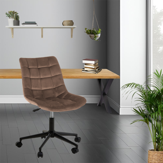 Bürostuhl | Kunstleder | Braun | 53x60cm | Rollen | Schreibtischstuhl
