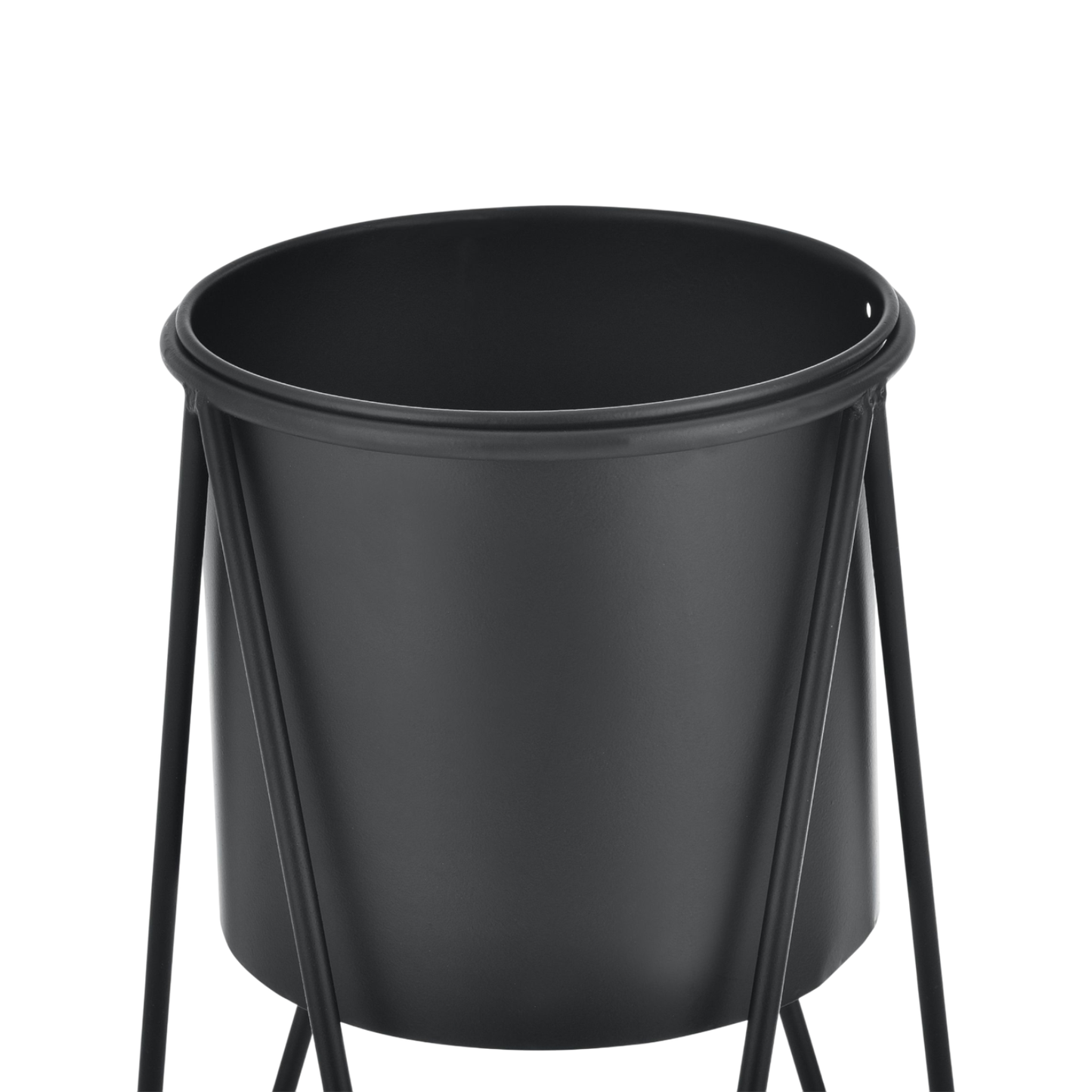 Blumenständer mit Übertopf | Stahl | Schwarz | Set mit 2 Höhen