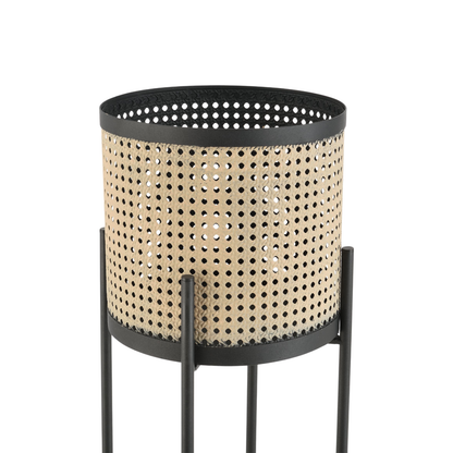 Blumenständer mit Übertopf | Stahl | Schwarz-Gold | Set mit 2 Höhen