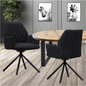 Wohn- und Esszimmerstuhl | Samt | Schwarz | 180 Grad | Drehbar | Sessel