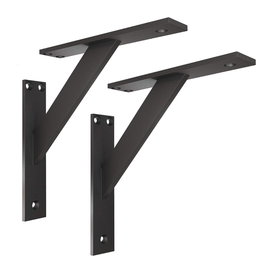 Wandkonsole | 2 Stück | Aluminium | Schwarz | 240x240mm | Halterung | Regal
