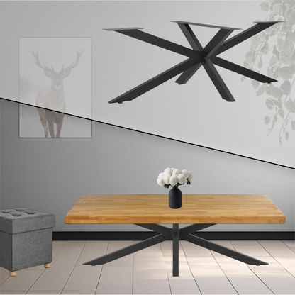 Tischgestell | Schwarz | 98x58x43cm | Spider | Kreuzgestell | Tischkufen