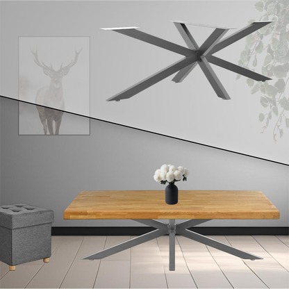 Tischgestell | Anthrazit | 98x58x43cm | Spider | Kreuzgestell | Tischkufen