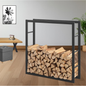 Kaminholzregal | Stahl | Schwarz | 100x100x25cm | Feuerholzregal | Brennholz