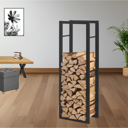 Kaminholzregal | Stahl | Schwarz | 40x150x25cm | Feuerholzregal | Brennholz