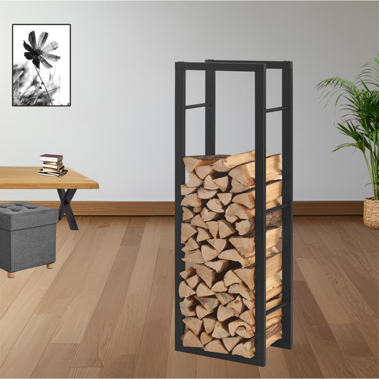 Kaminholzregal | Stahl | Schwarz | 40x150x25cm | Feuerholzregal | Brennholz