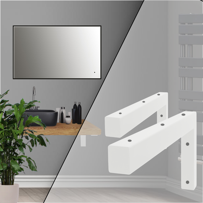 Wandkonsole | 2 Stück | Weiß | 450x150mm | Konsolenträger | Wandhalterung | L-Form